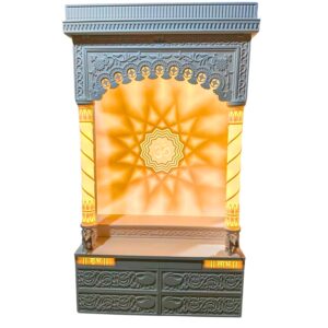 Corian Mandir With Backlight and Pillar Light