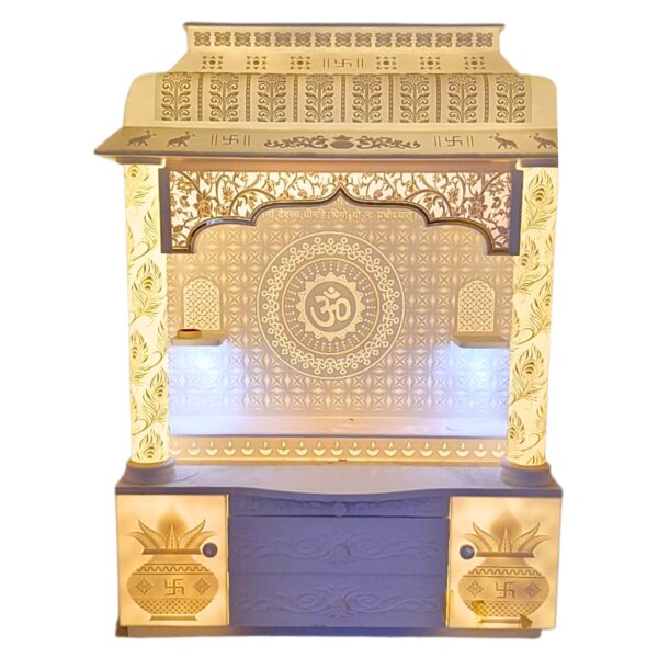 Corian Mandir With Backlight